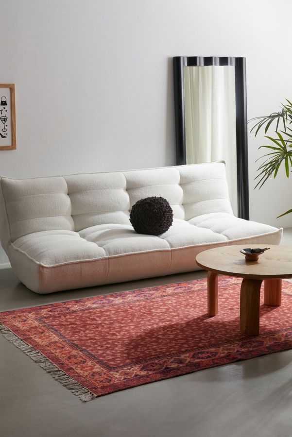 Slide View: 1: Greta White Boucle XL Sofa Bed