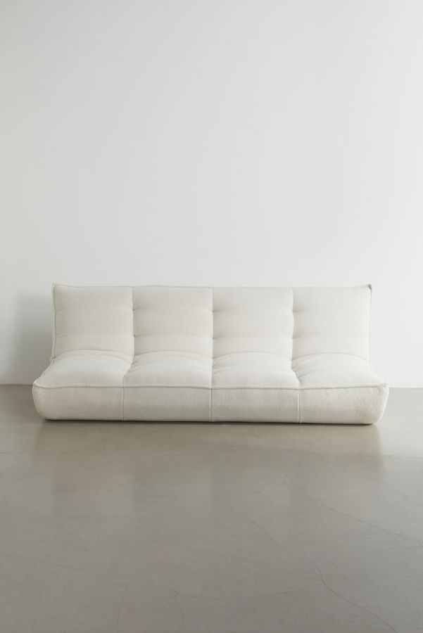 Slide View: 2: Greta White Boucle XL Sofa Bed