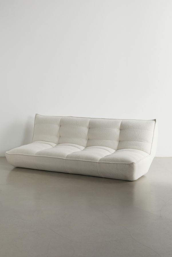 Slide View: 3: Greta White Boucle XL Sofa Bed