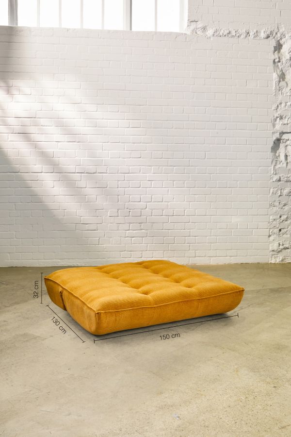 Slide View: 5: Greta Two-Seater Yellow Jumbo Corduroy Sofa Bed