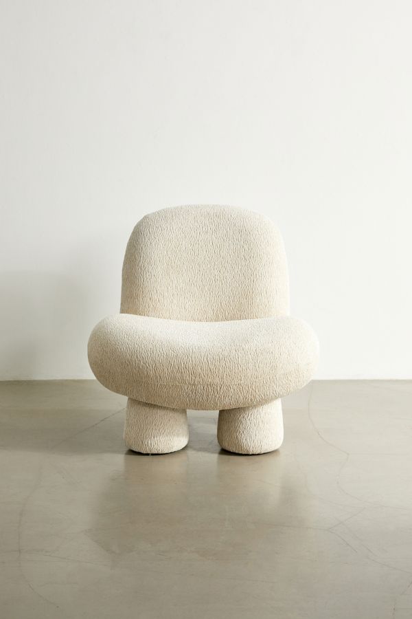 Slide View: 2: Cream Boucle Bubble Chair