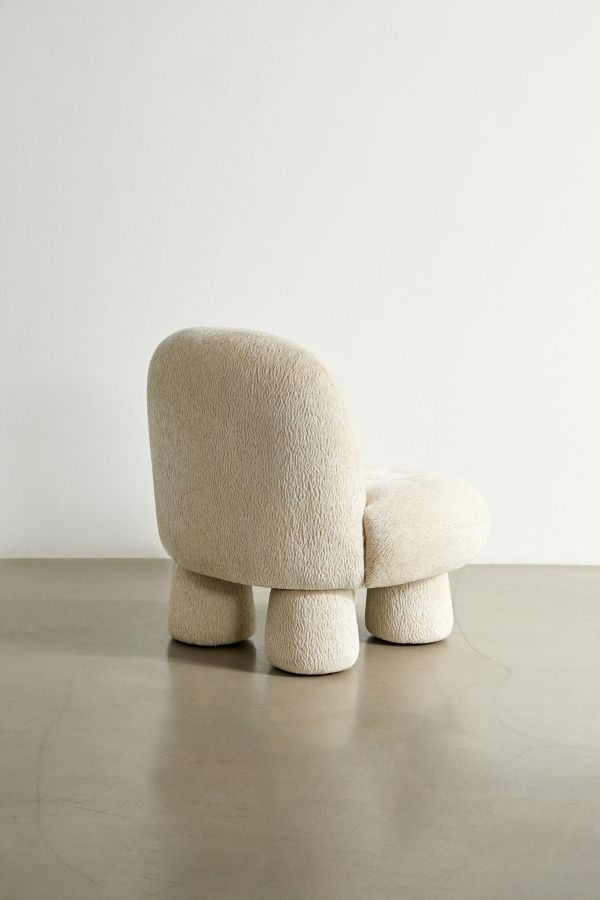 Slide View: 4: Cream Boucle Bubble Chair