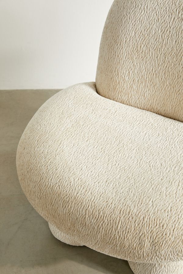 Slide View: 5: Cream Boucle Bubble Chair