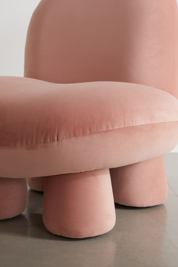 Slide View: 4: Pink Velvet Bubble Chair