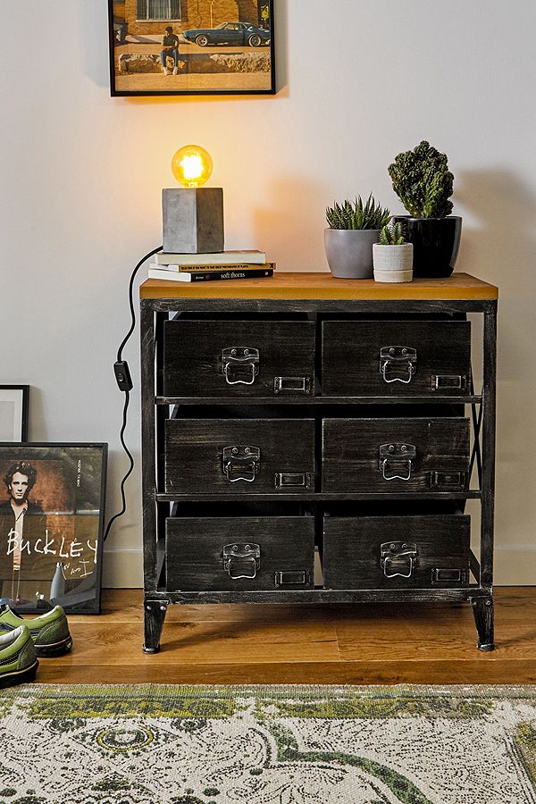 Small Black Industrial Storage Dresser Urban Outfitters Uk