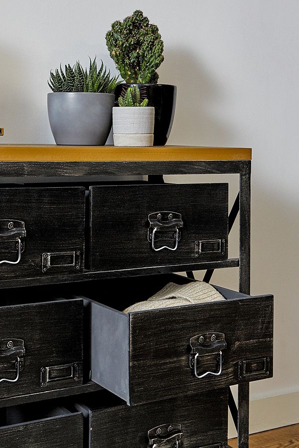 Small Black Industrial Storage Dresser Urban Outfitters Uk