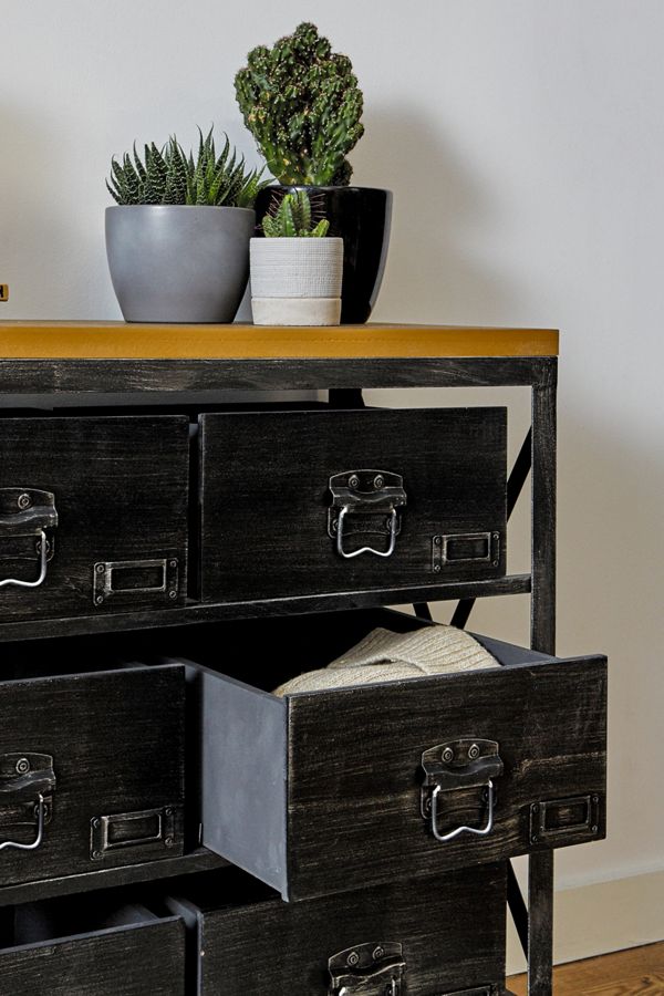 Small Black Industrial Storage Dresser Urban Outfitters Uk