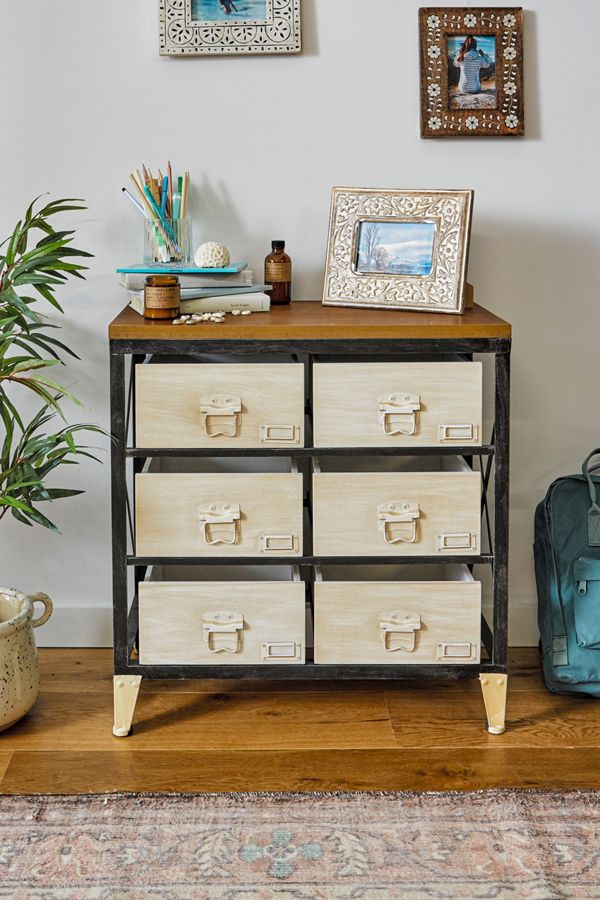 Small Ecru Industrial Storage Dresser Urban Outfitters Uk