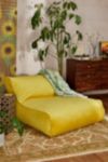 Thumbnail View 1: Macy Yellow Two-Seater Velvet Bean Bag