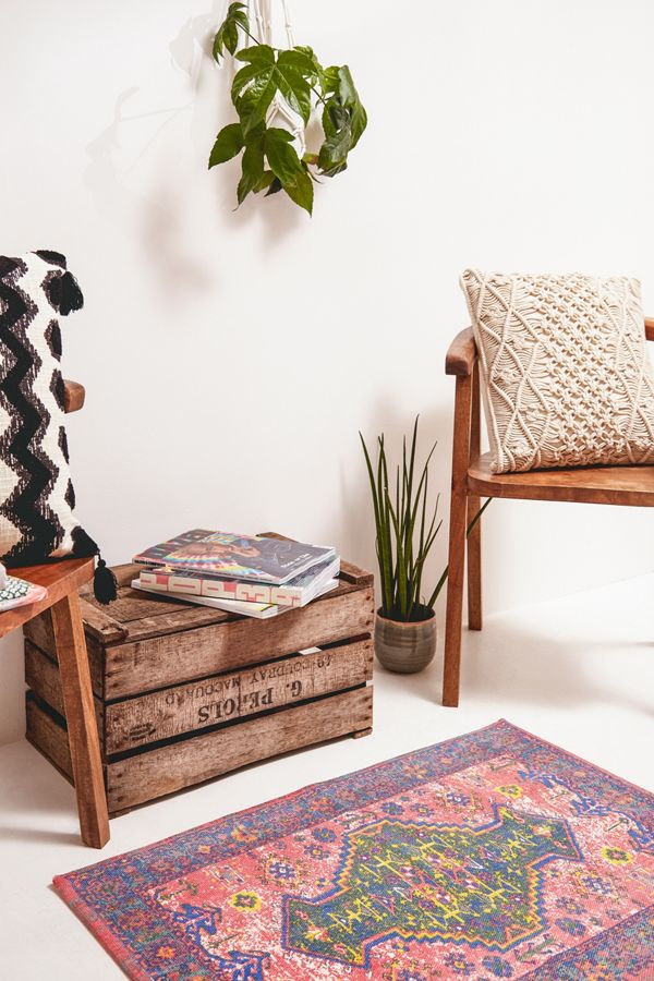 Gemusterter Vintage Teppich In Neonfarben 2 X 3 Fuss Urban