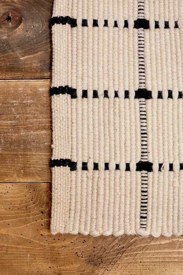Black Grid 5x7 Rug Urban Outfitters UK