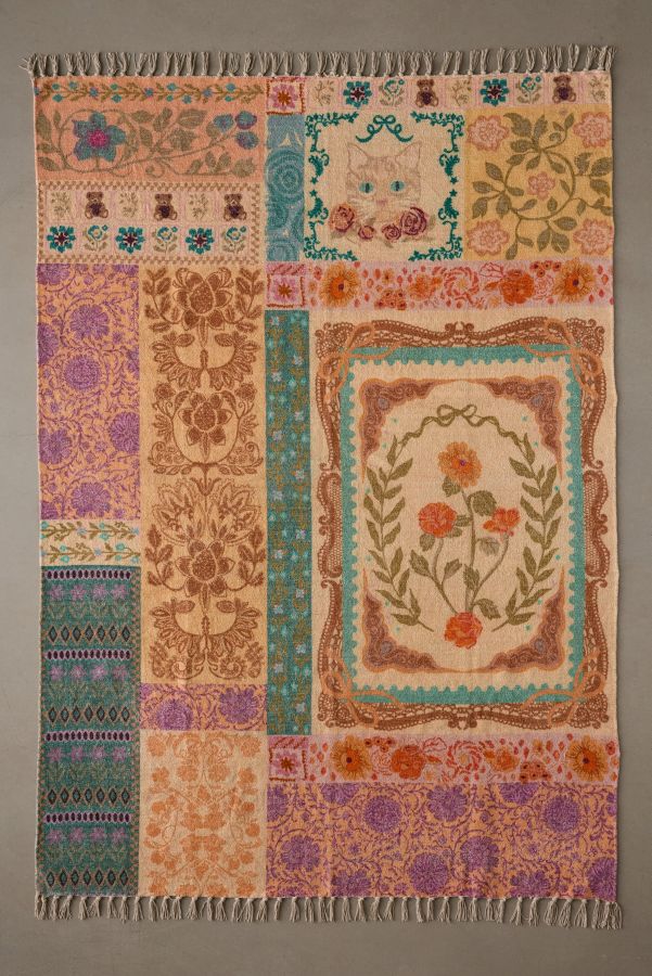 Slide View: 1: Pink Raya Print 5x7 Rug