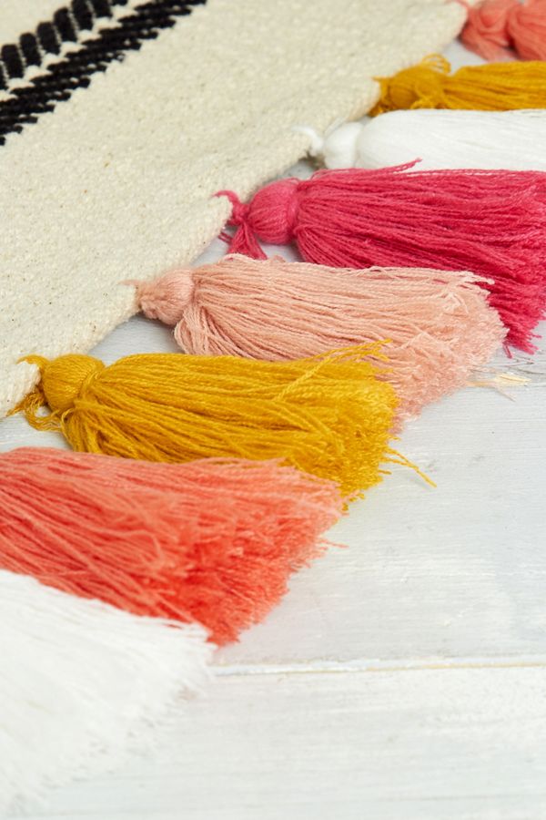 Striped Tassel 2x3 Rug Urban Outfitters UK