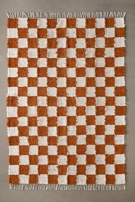 Terrakotta Schachbrettmuster 5x7 Teppich