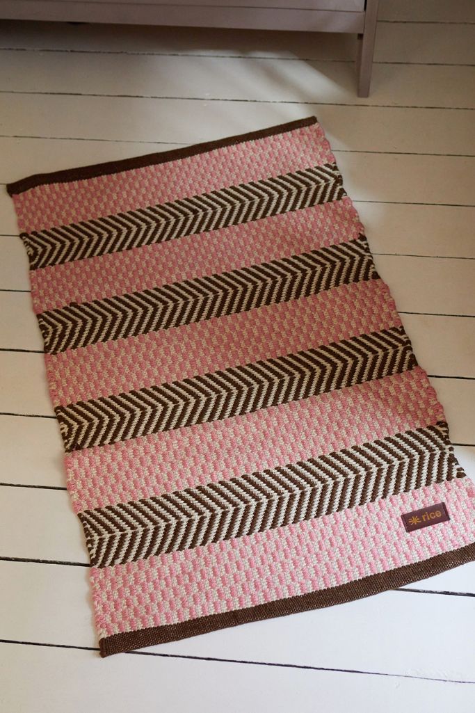 Pink Woven Rug Urban Outfitters UK