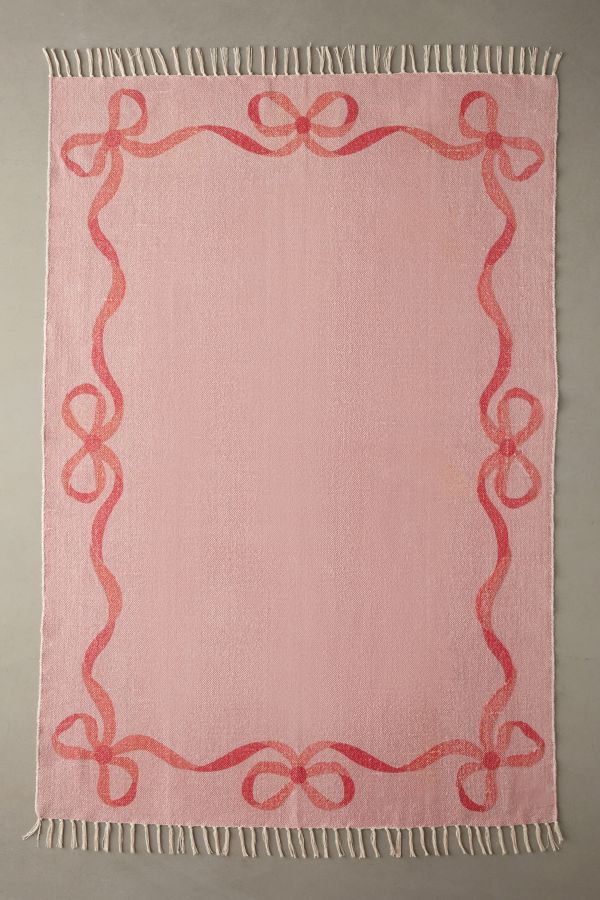 Slide View: 1: Pink Lacey Bows 5x7 Rug