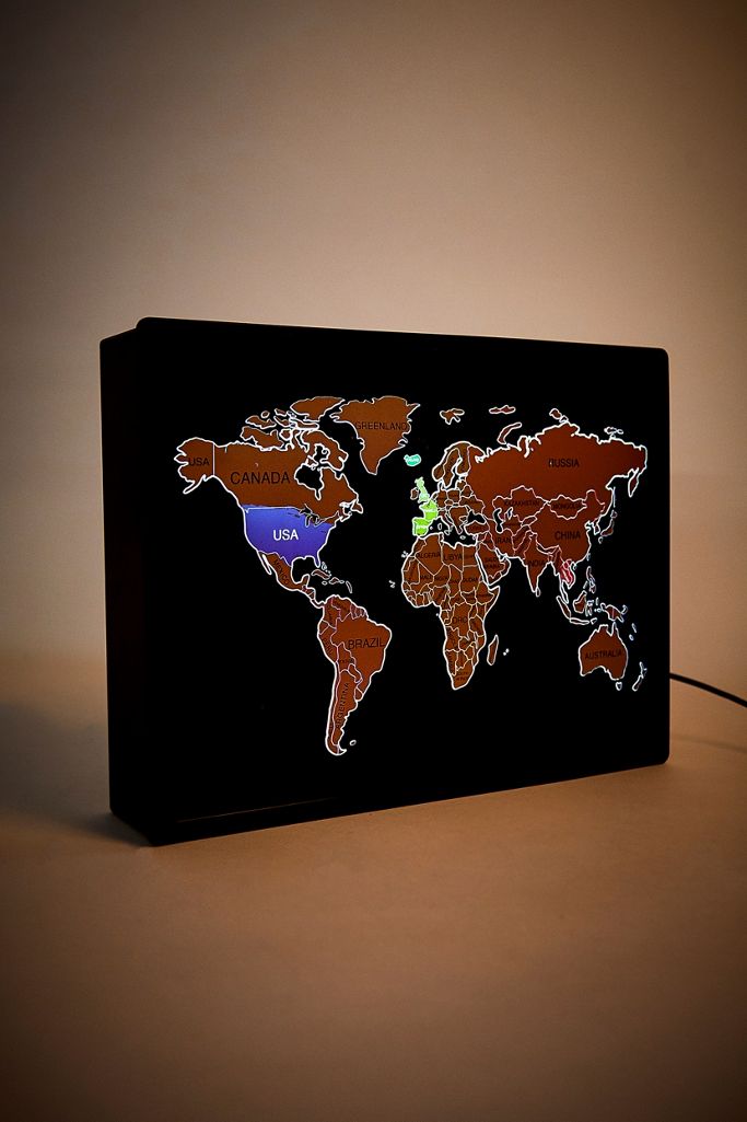 A4 Light Box Scratch Travel Map Urban Outfitters UK