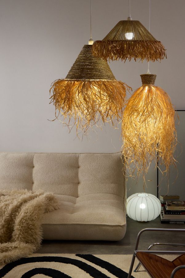 Vista de diapositivas: 4: Large Raffia Lampshade