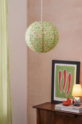 Pistachio Floral Paper Lamp Shade