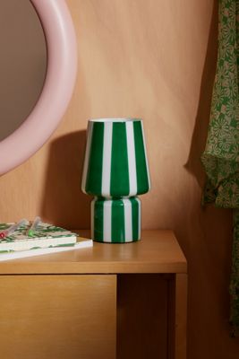Gestreifte kleine Glas-Tischlampe