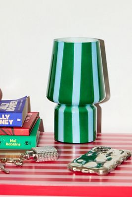 Gestreifte Kleine Glas-Tischlampe