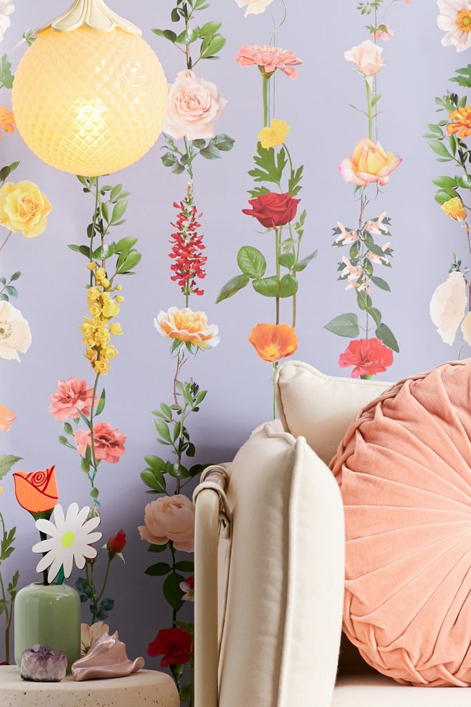 Floral Garland Removable Wallpaper Urban Outfitters UK