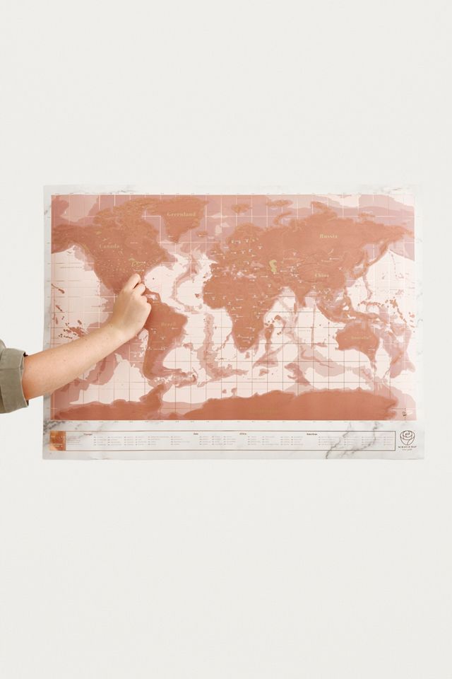 Rose Gold Scratch Map Urban Outfitters UK