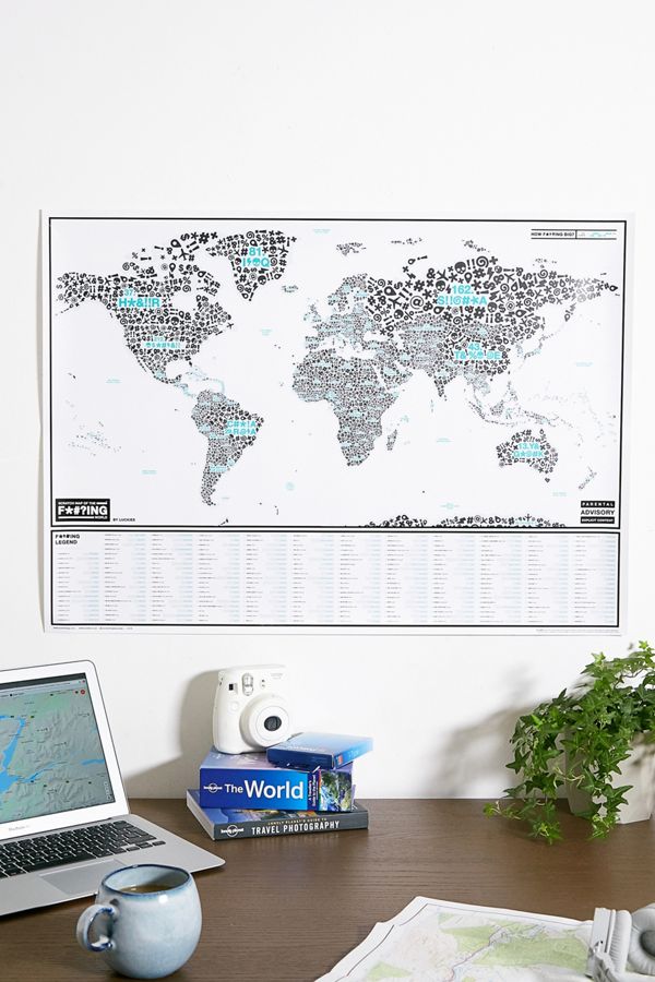 Luckies Of London Carte Du Monde à Gratter The Fing World
