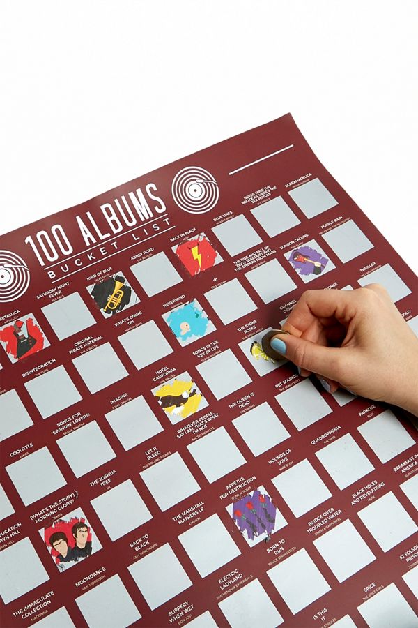 Gift Republic 100 Albums Bucket List Scratch Off Poster Urban