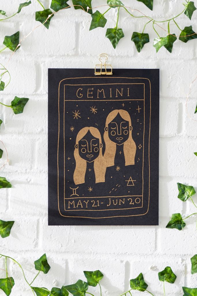 Gemini Tarot Print Poster Urban Outfitters UK