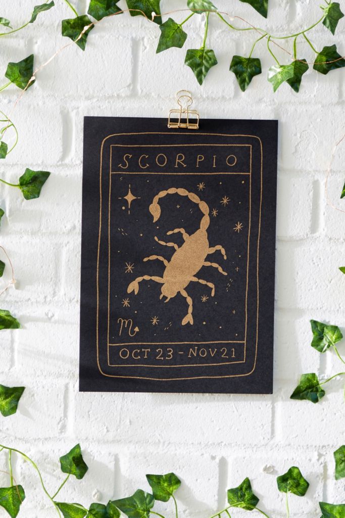 Scorpio Tarot Print Poster Urban Outfitters UK