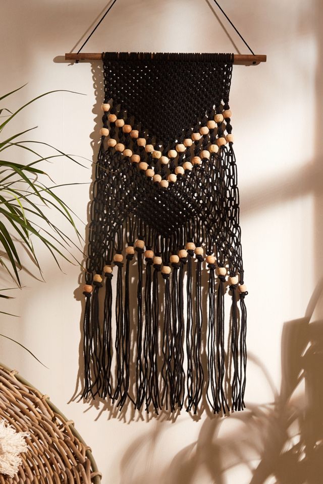 Black Macrame Wall Hanging Urban Outfitters UK