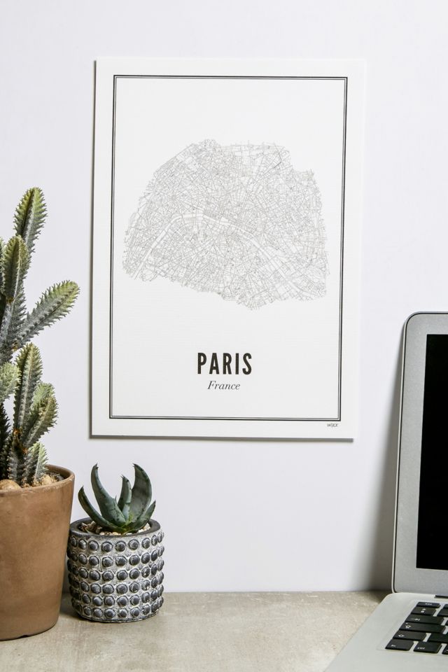 Wijck Paris Map Wall Art Print Urban Outfitters UK