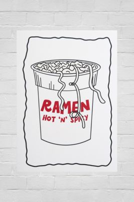 Impresión de Arte de Pared 30x40 Ramen Picante de Jirafa Rosa