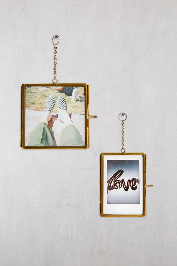 Square Brass Hanging Frame Urban Outfitters UK