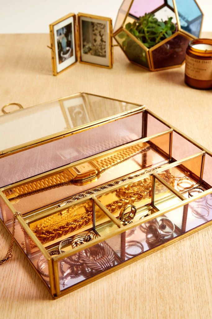 Coloured Glass Jewellery Box Urban Outfitters UK