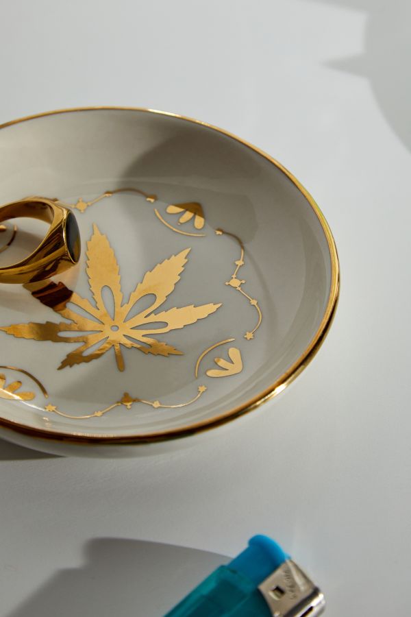 Slide View: 1: Gold Leaf Trinket Tray