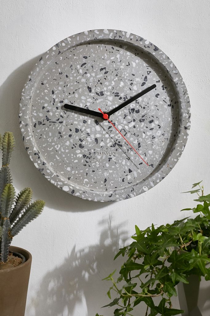 Karlsson Grey Terrazzo Wall Clock Urban Outfitters UK