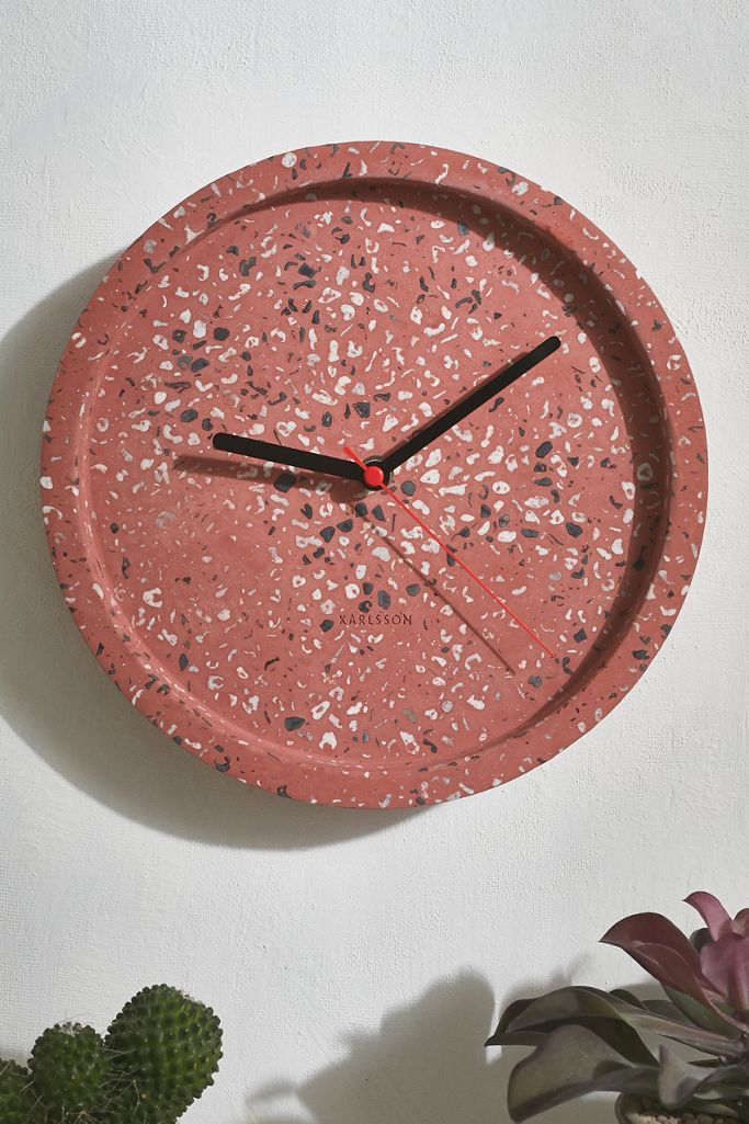 Karlsson Pink Terrazzo Wall Clock Urban Outfitters UK