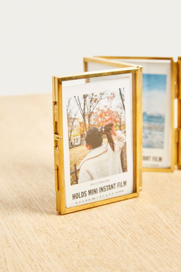 Slide View: 3: Folding Gold Instax Mini Photo Frame