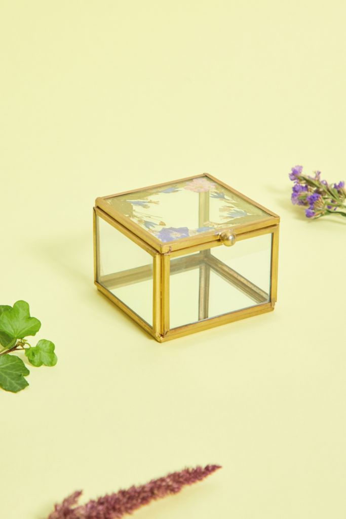 Pressed Flower Glass Jewellery Box Urban Outfitters Uk