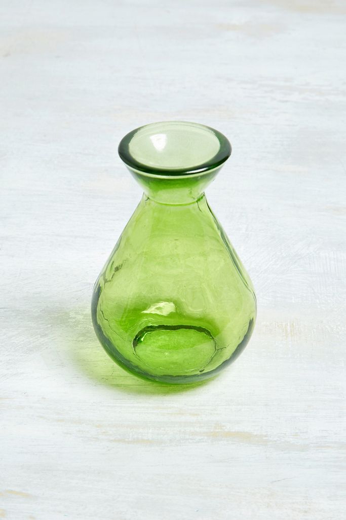 Green Recycled Glass Vase Urban Outfitters UK