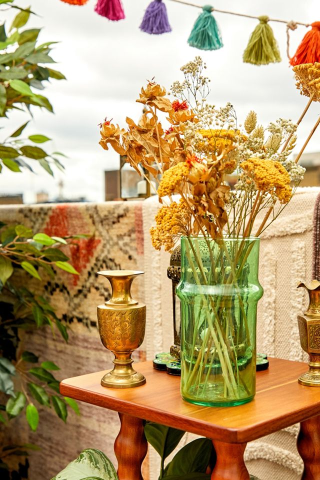 Green Recycled Glass Vase Urban Outfitters UK