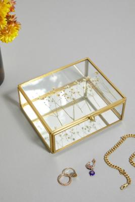 Large Pressed Flower Glass Display Jewellery Box | Urban Outfitters UK