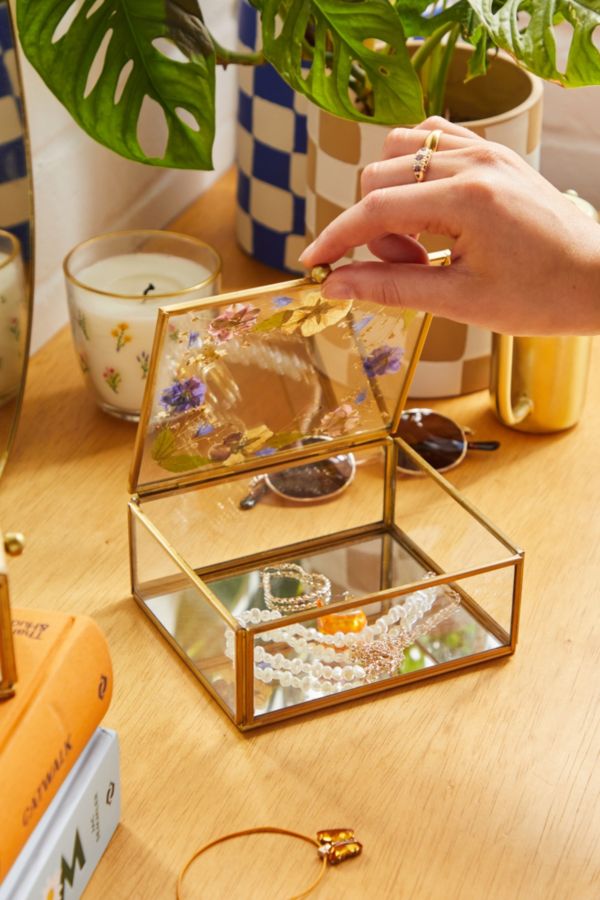 Slide View: 1: Large Pressed Flower Jewellery Box