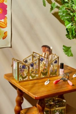 Pressed Flower Makeup Caddy