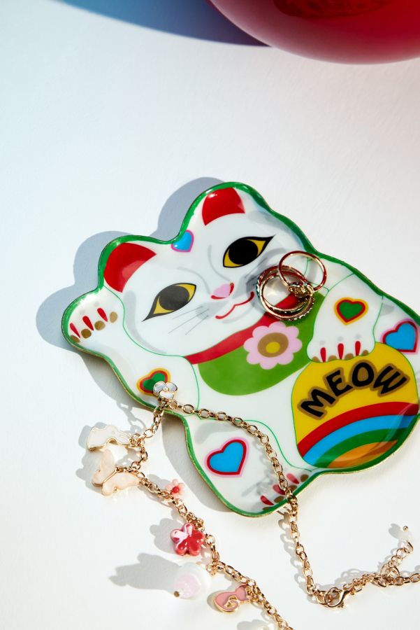 Slide View: 2: Lucky Cat Trinket Tray