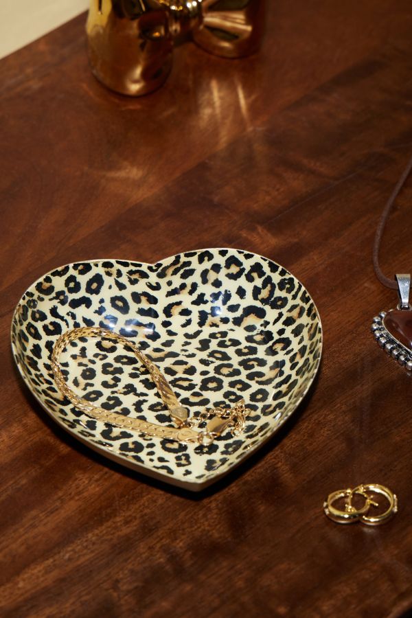 Slide View: 1: Leopard Heart Trinket Tray