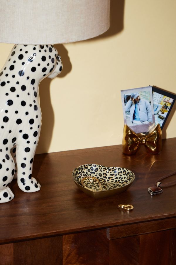 Slide View: 2: Leopard Heart Trinket Tray