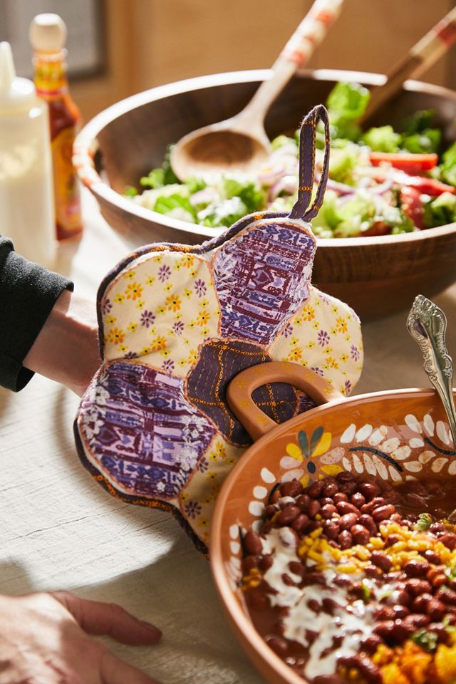 Patchwork Daisy Oven Mitt Urban Outfitters UK